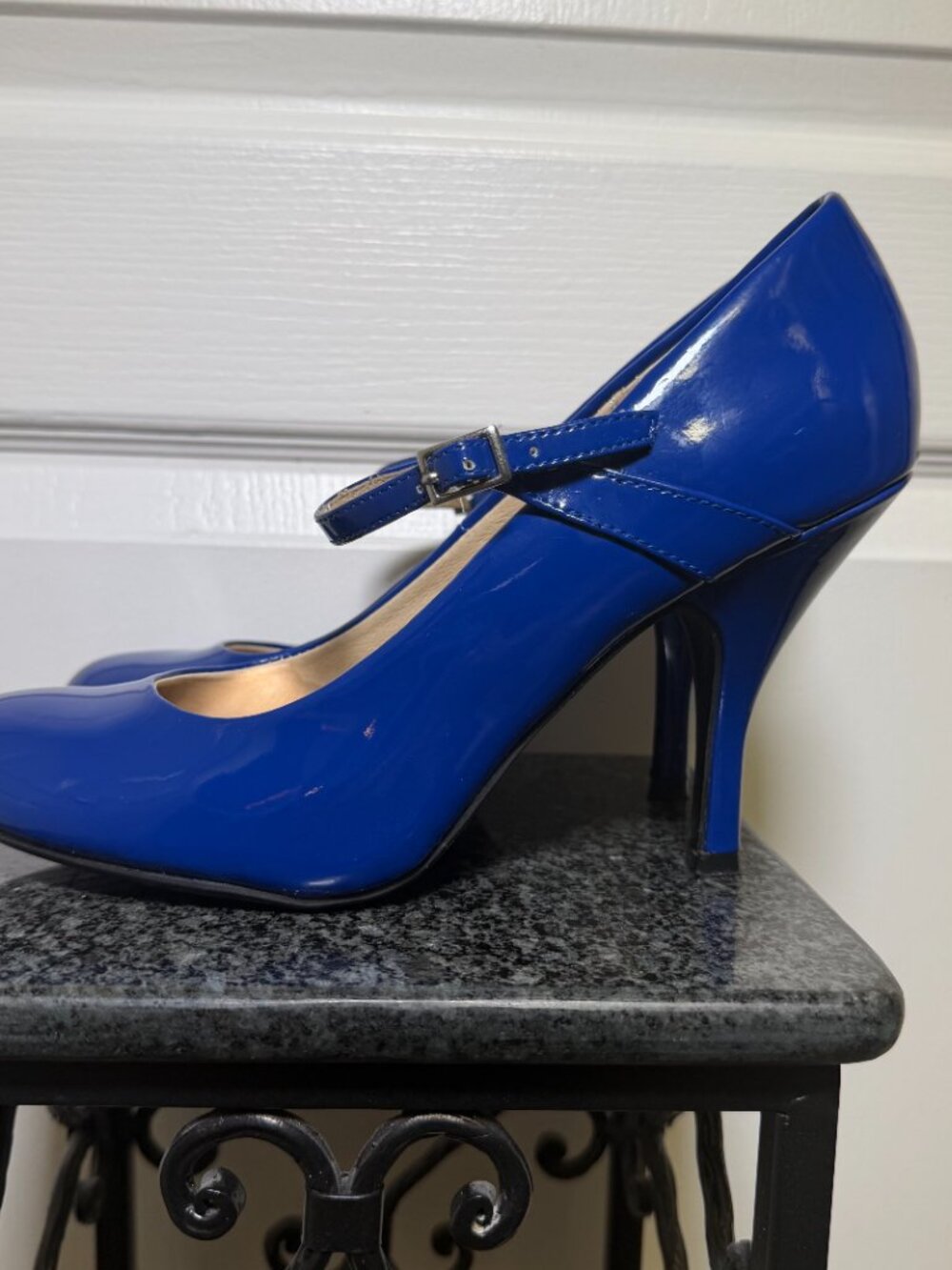 Chinese Laundry Next To Me Blue Patent Leather Mary Jane Heels Size 10 - Picture 4 of 8